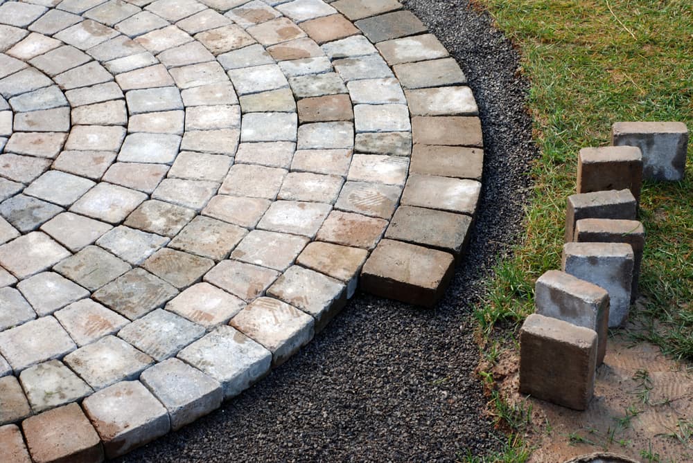 Patio bricks installation